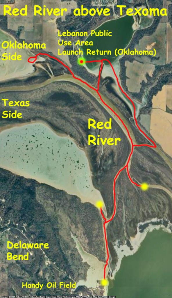 map Kayak Paddle Red River Texoma