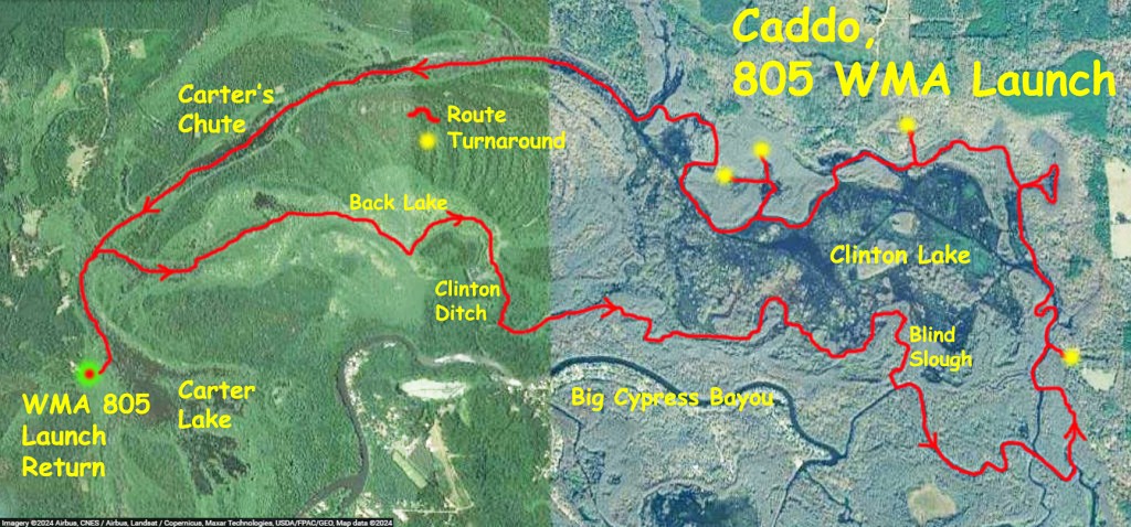 map paddle kayak Caddo Lake
