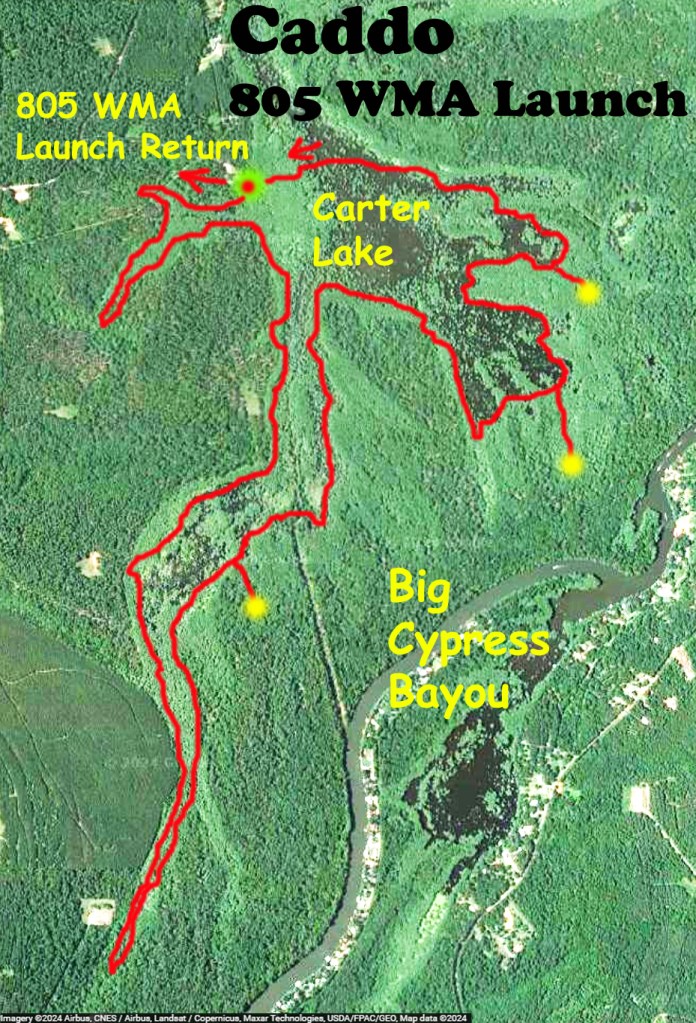 map paddle kayak Caddo Lake