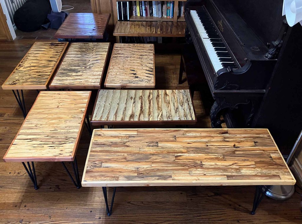 set of wood tables