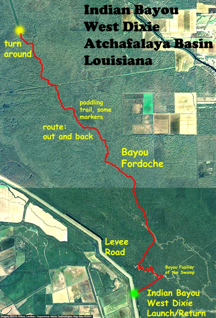 Kayak Paddle Map Route Indian Bayou Atchafalaya Basin B