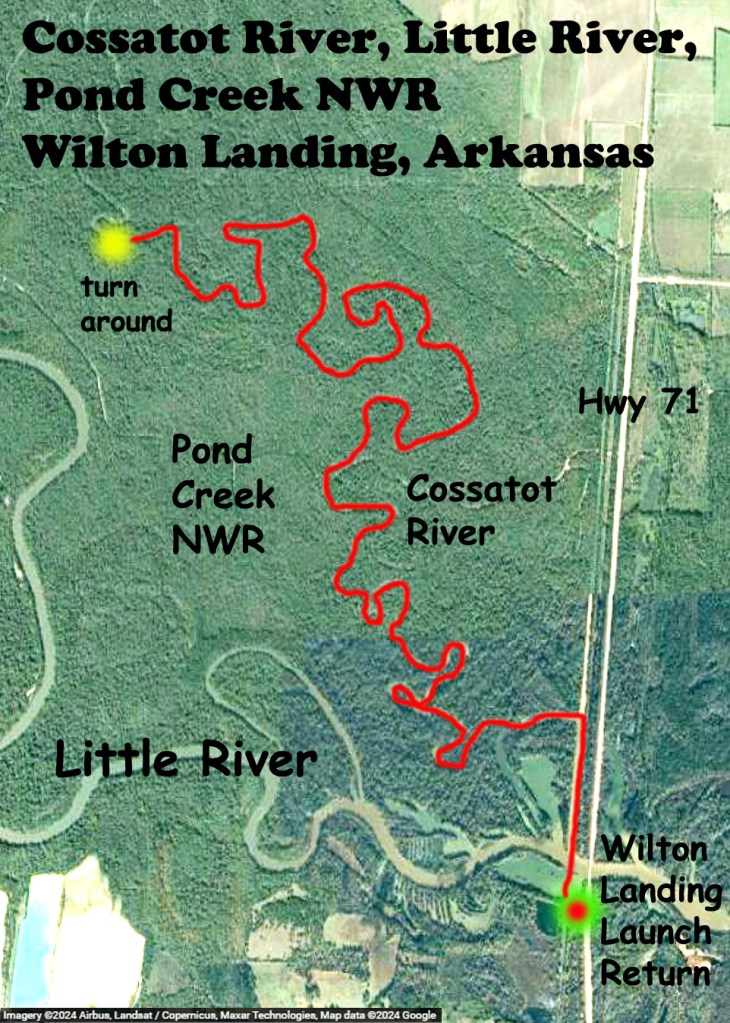 Kayak Paddle Route Map Cossatot River, LIttle River, Pond Creek NWR, Arkansas www.SawdustRiver.com