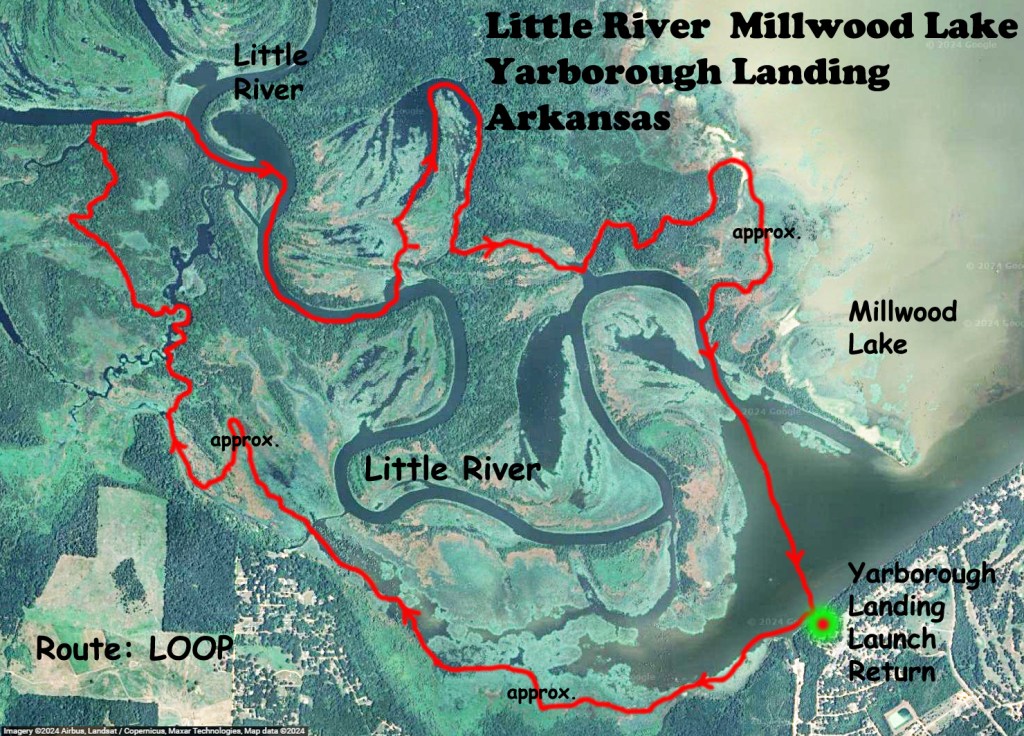 Kayak Paddle Route Map Little River, Millwood Lake, B Arkansas www.SawdustRiver.com