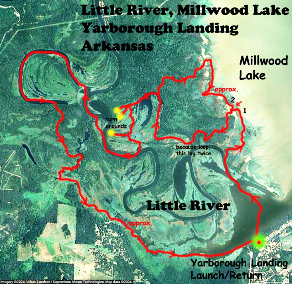 Kayak Map Route Little River, Millwood Lake, Arkansas www.SawdustRiver.com