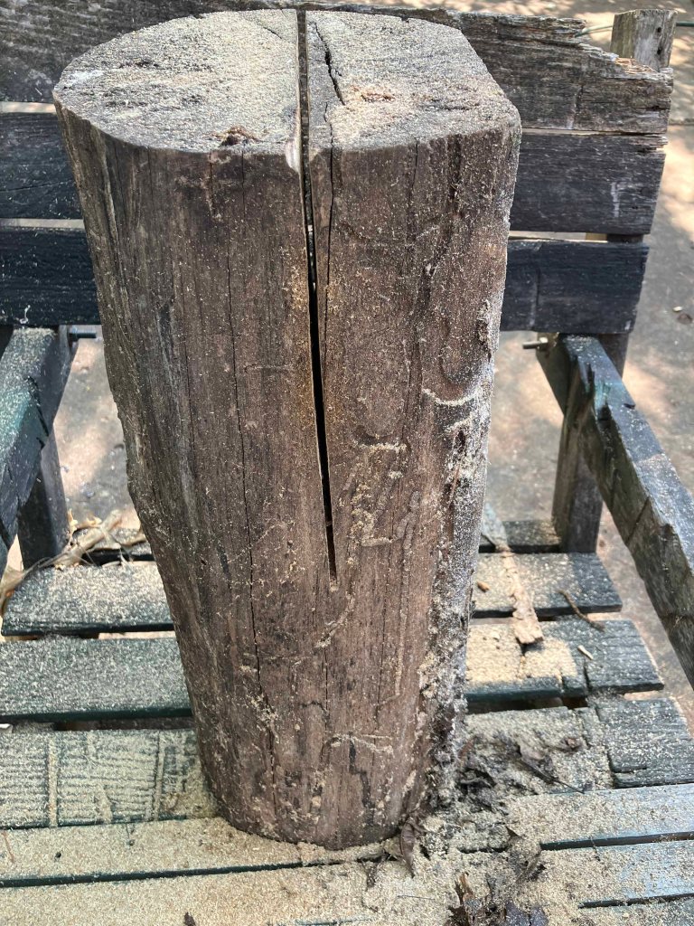 making old log wood tables, step by step process www.sawdustriver.com