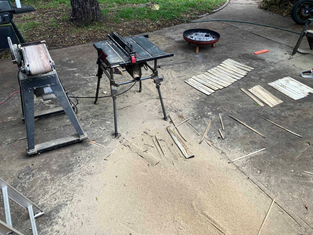 making old log wood tables, step by step process www.sawdustriver.com