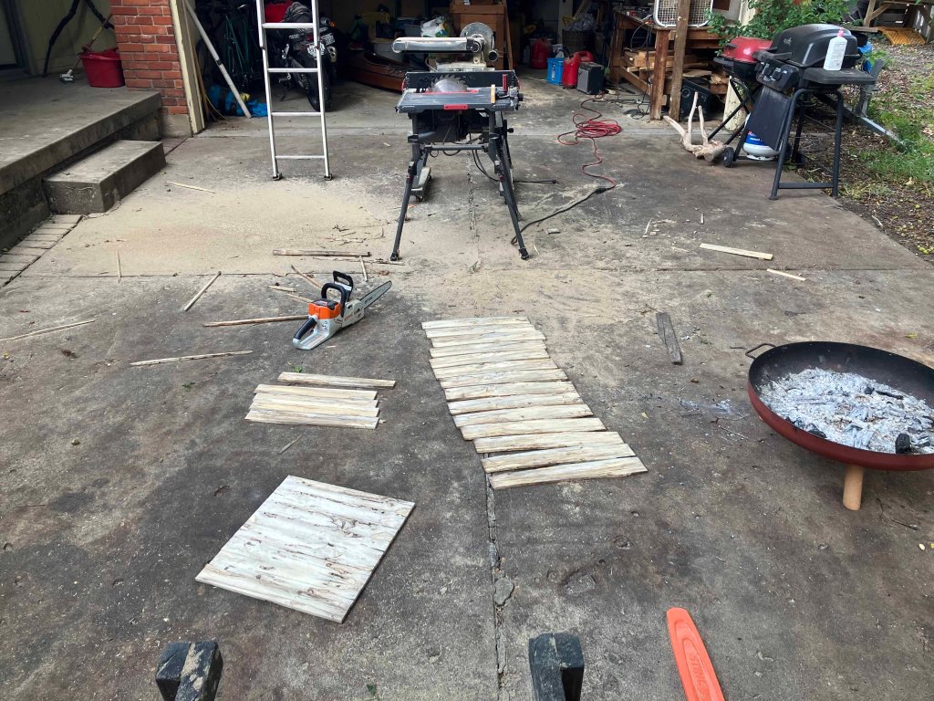 making old log wood tables, step by step process www.sawdustriver.com