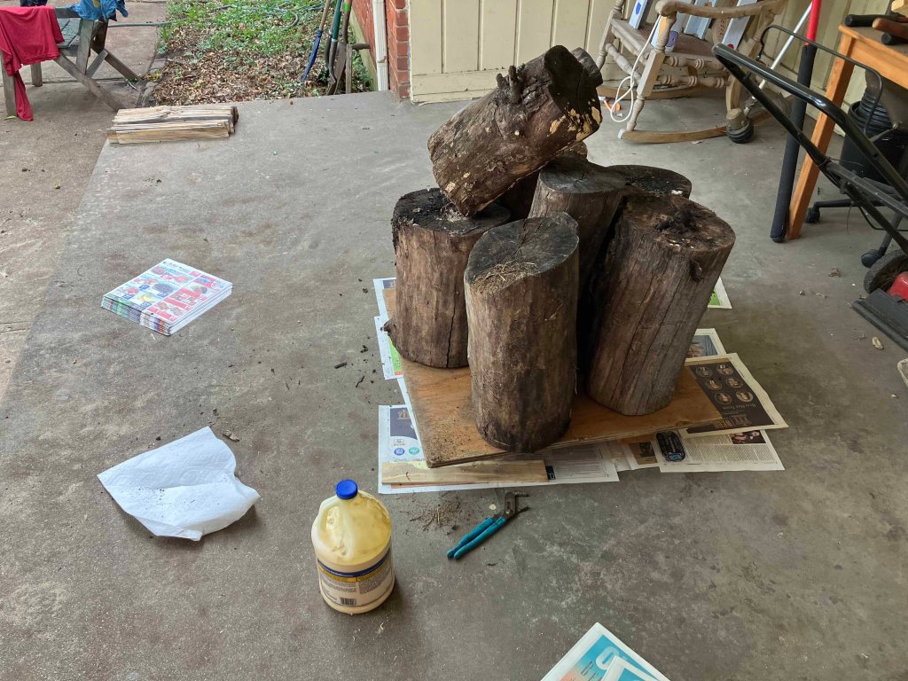 making old log wood tables, step by step process www.sawdustriver.com