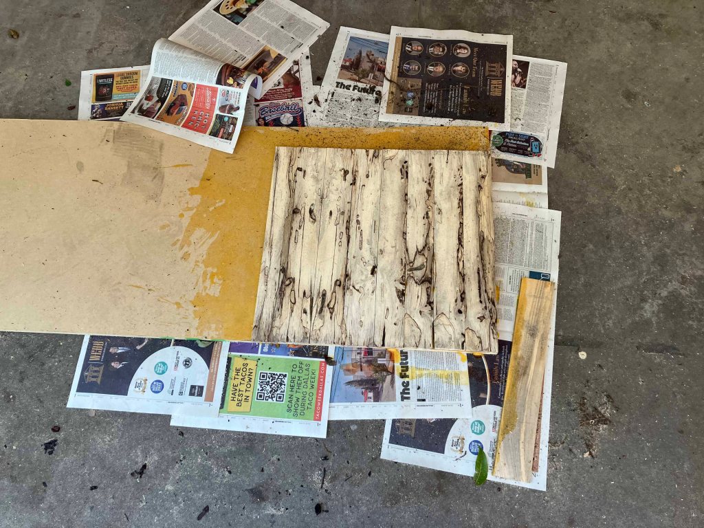 making old log wood tables, step by step process www.sawdustriver.com