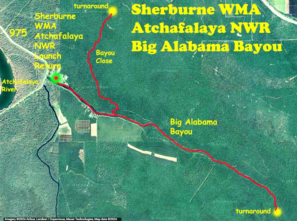 kayak route map Atchafalaya NWR Sherburne WMA www.SawdustRiver.com