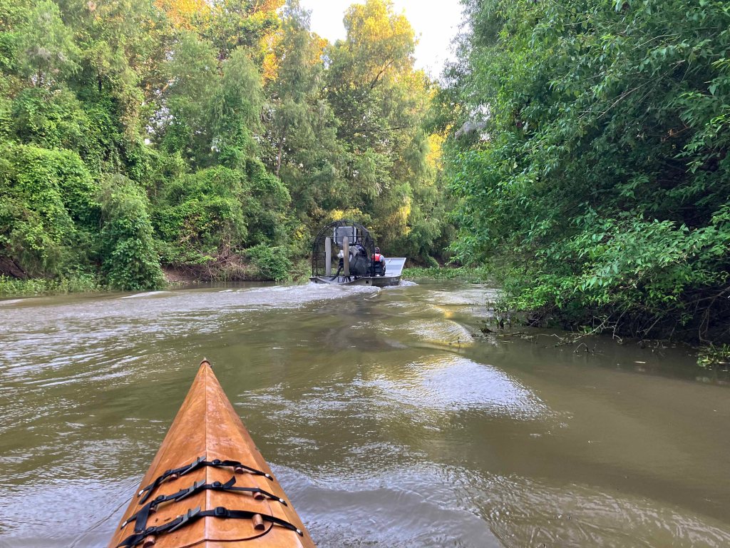 kayak airboat Atchafalaya Sandy Cove Launch www.SawdustRiver.com