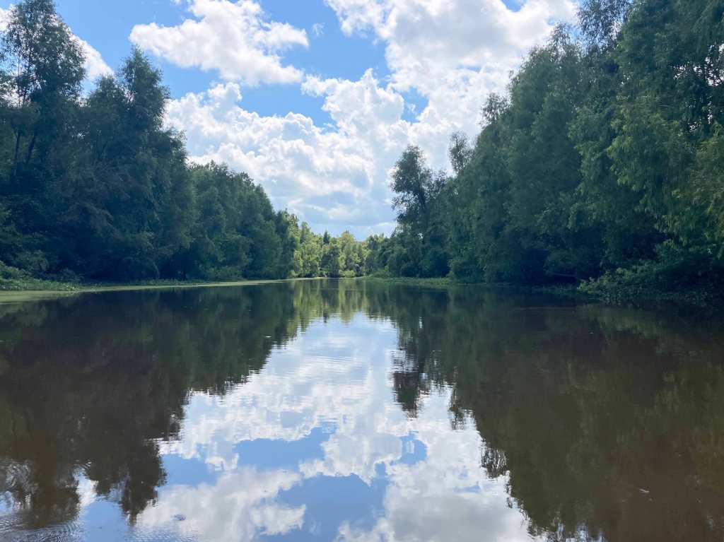 kayak scenery picture Atcharalaya Sandy Cove Launch www.SawdustRiver.com