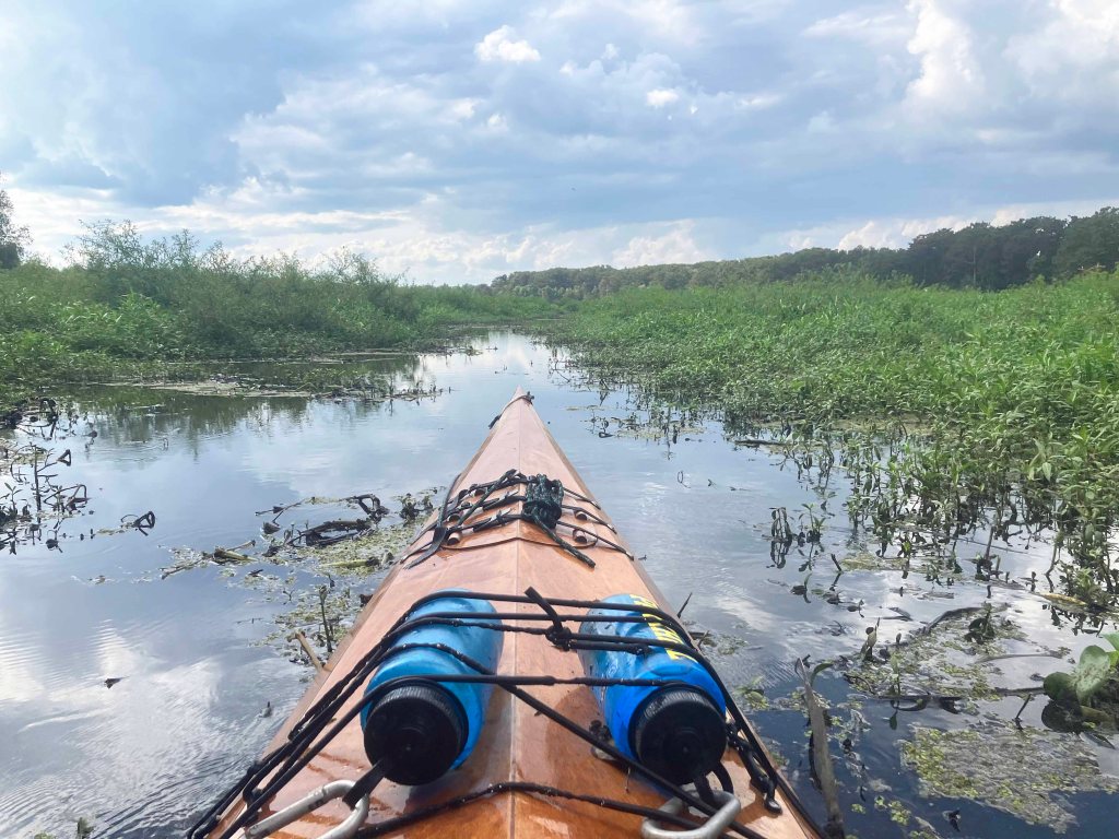kayak scenery picture Atcharalaya Sandy Cove Launch www.SawdustRiver.com
