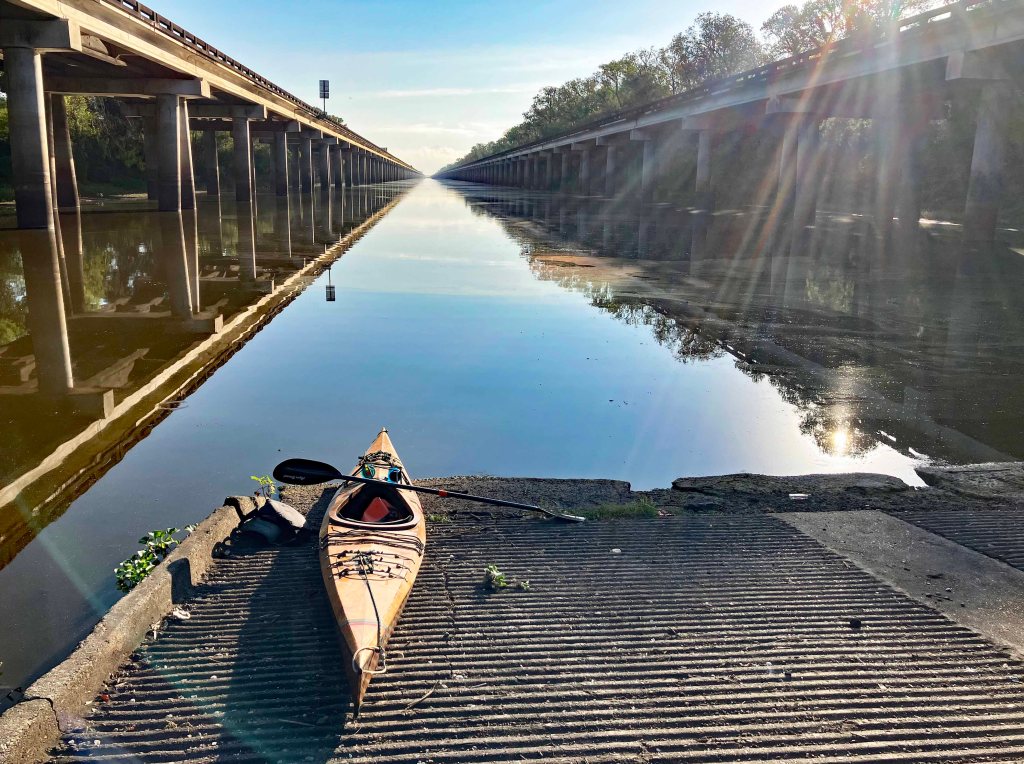 kayak scenery picture Atcharalaya NWR Sherburne WMA Interstate 10 www.SawdustRiver.com