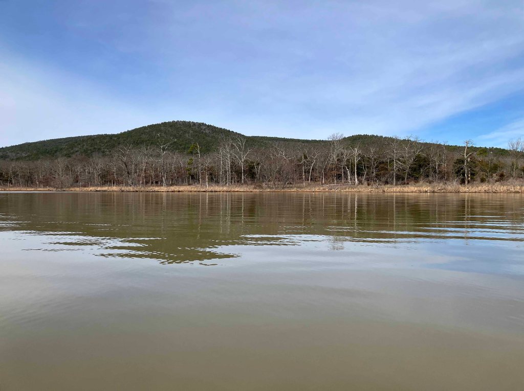 kayak scenery picture Sardis Lake, North Jackfork Creek, Oklahoma www.SawdustRiver.com