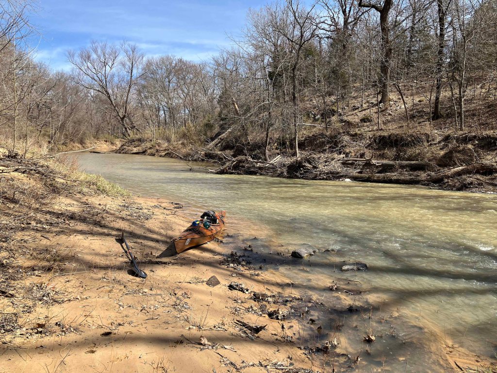 kayak scenery picture Sardis Lake, North Jackfork Creek, Oklahoma www.SawdustRiver.com