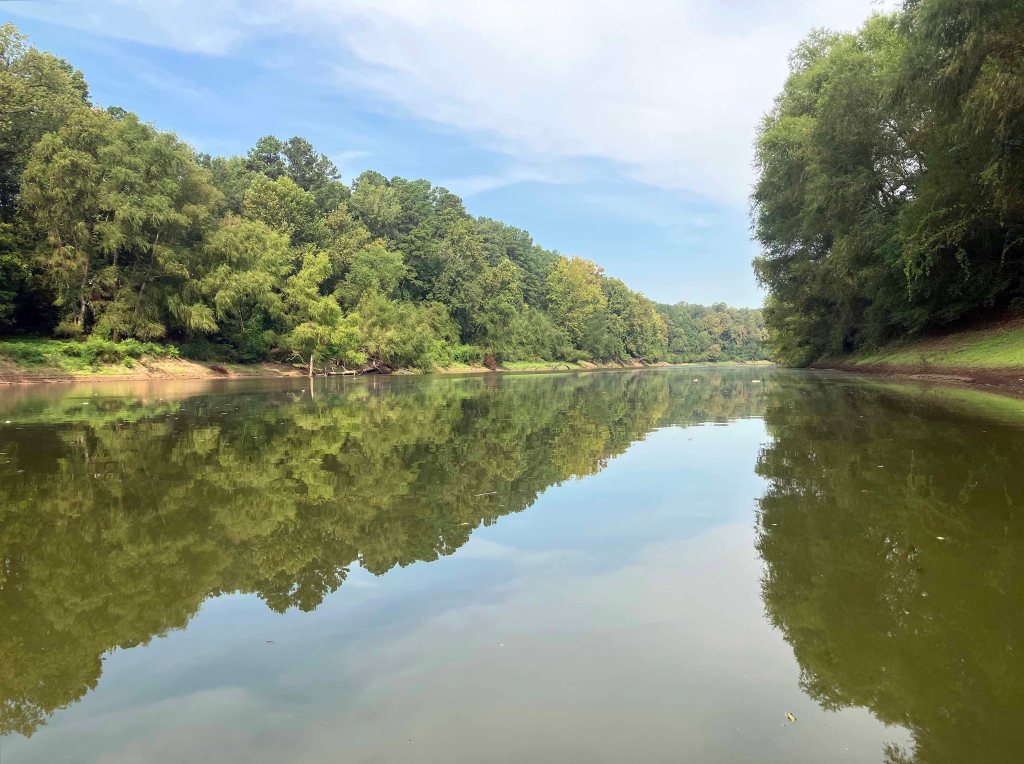 Kayak paddle scenery picture, Sulphur River, Hwy 71 Ramp to Red River, AR