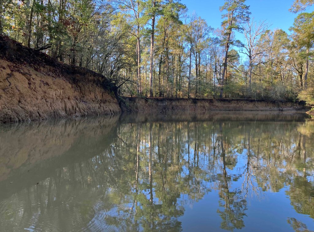 Kayak paddle scenery picture Neches River, Hwy 7 Launch, Crockett Trail, going up, www.SawdustRiver.com
