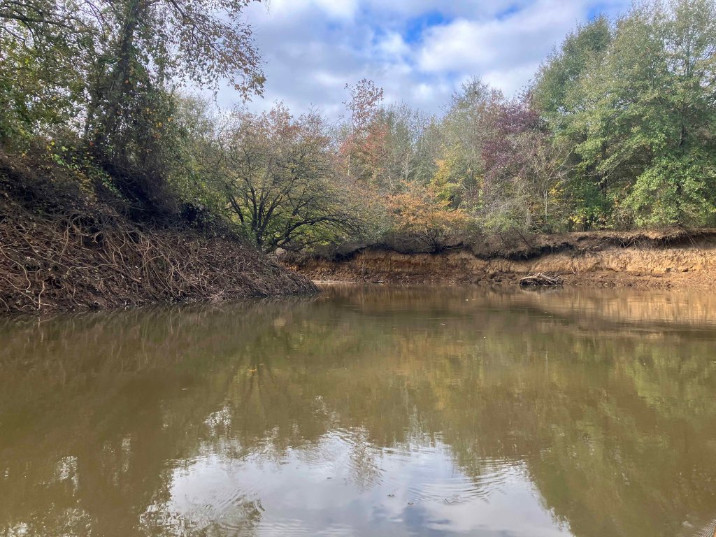 Kayak paddle scenery picture Neches River, NWR, Hwy 79 Launch, going down, www.SawdustRiver.com