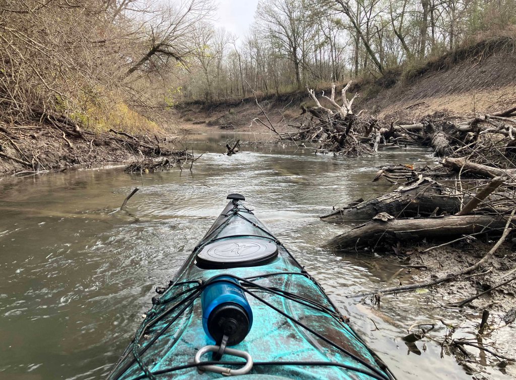 Kayak paddle scenery picture Sulphur River, Hwy 259 Launch going upstream, above Wright Patman www.SawdustRiver.com