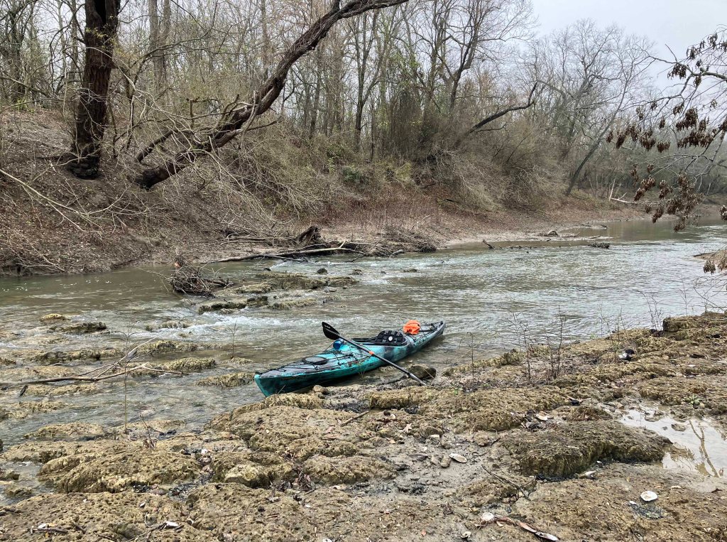 Kayak paddle scenery picture Sulphur River, Hwy 259 Launch going upstream, above Wright Patman www.SawdustRiver.com